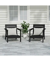 WestinTrends Outdoor Patio Hdpe Deep Seating Armchair (Set of 2)