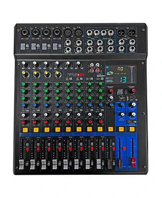 5 Core Audio Dj Mixer 12 Channel Sound Board Console w 99 Dsp Effect 48V Phantom Power