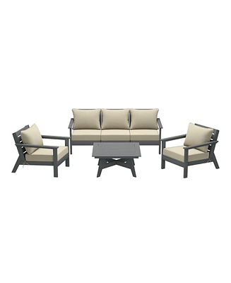 WestinTrends Outdoor -Piece Modular Sectional Patio Furniture Sofa Set