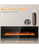 Sugift 60 Inch Ultra Thin Electric Fireplace with 2 Heat Settings