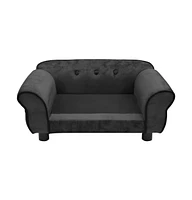 vidaXL Dog Sofa Dark Gray 28.3"x17.7"x11.8" Plush