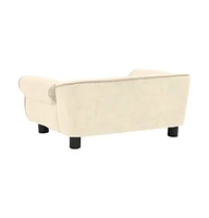 vidaXL Dog Sofa Cream 28.3"x17.7"x11.8" Plush