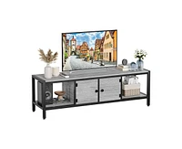 gaomon 58 Inch Tv Stand with Storage, Entertainment Center with Adjustable Legs, Mid Century Modern Tv Console up to 65 Inch