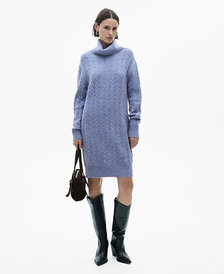 Mango Women's Turtle Neck Knit Dress