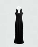 Mango Women's Open Back Low-Cut Dress