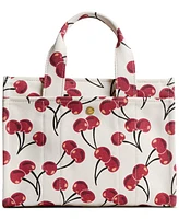 Coach Cherry-Print Canvas 26 Cargo Tote