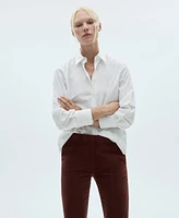 Mango Women's Straight Velvet Pants