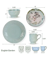 Fitz and Floyd English Garden Bird Accent 16 Pc. Dinnerware Set, Service for 4