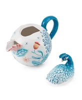 Fitz and Floyd Gracie Teapot with Peacock Lid