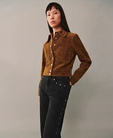 Mango Women's Studs Detail Straight-Fit Jeans