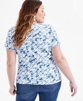 Style & Co Plus Size Printed Scoop-Neck T-Shirt, Exclusively at Macy's