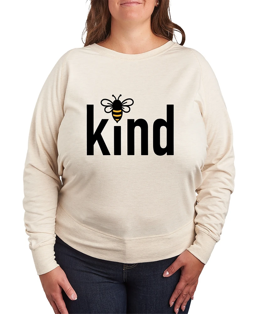 Hybrid Apparel Plus Trendy Bee Kind Graphic Pullover Top