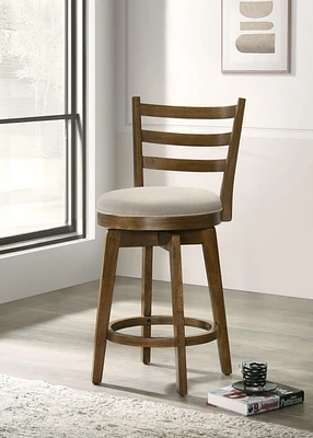 The Pop Home 20.5" Walnut Back Counter Stool,Swivel Bar Chair with Upholstered Seat (1PK)-The Pop Home