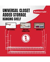 Rubbermaid 24" Universal Closet Steel Wire Added Storage Hanging Shelf (2 Pack)