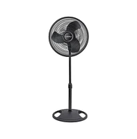 Lasko 16" 3-Speed Adjustable Tilting Oscillating Standing Pedestal Fan, Black