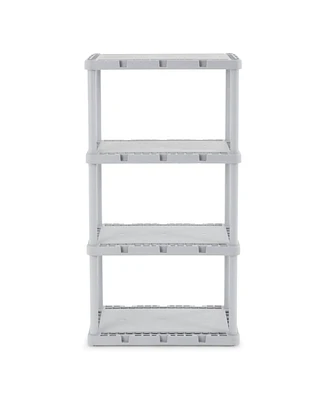 Gracious Living 4 Shelf Knect-a-Shelf Fixed Height Solid Light Duty Storage,Grey