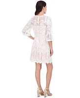 Vince Camuto Women's Lace Blouson-Sleeve Shift Dress