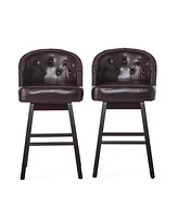 The Pop Home Set of 2 Swivel Barstools with Nailhead Trim,30.25” Seat Height for Kitchen and Bar-The