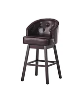 The Pop Home Set of 2 Swivel Barstools with Nailhead Trim,30.25” Seat Height for Kitchen and Bar-The