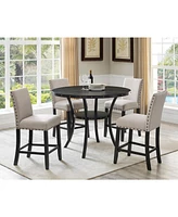 The Pop Home Set of 2 Counter Height Stools with Nailhead Trim-The