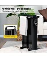 Gouun 1500W Electric Space Heater Oil Filled Radiator Heater with Foldable Rack