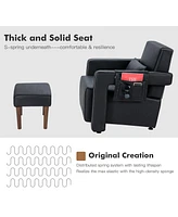 Gouun Modern Berber Fleece Single Sofa Chair with Ottoman and Waist Pillow