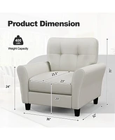 Gouun Modern Upholstered Accent Chair with Rubber Wood Legs