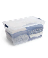 Rubbermaid Cleverstore 95 Quart Clear Plastic Storage Container & Lid, (4 Pack)