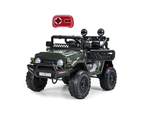 Funtok 12V Kids Ride On Truck Car w/ Parent Remote Control, Electric Toy Licensed Toyota Fj Cruiser, Led Lights