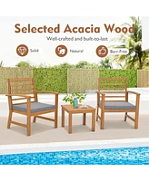 Gouun 3 Pieces Outdoor Furniture Set with Soft Seat Cushions