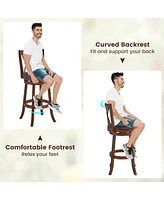 Gouun 360° Swivel Counter Height Chairs with Pu Leather Cushioned Seat and Footrests-30 inches