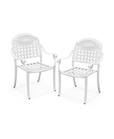 Gouun Cast Aluminum Patio Chairs Set of 2 with Armrests