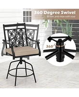 Gouun Outdoor Swivel Bar Stools Set of 2 with Seat Cushions