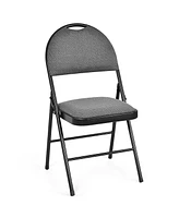 Gouun Set of 6 Folding Fabric Upholstered Metal Chairs