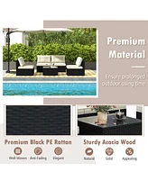 Gouun 5 Pieces Outdoor Patio Furniture Set with Cushions and Table