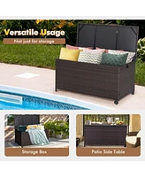 Gouun Outdoor Wicker Storage Box with Zippered Liner-50 Gallon