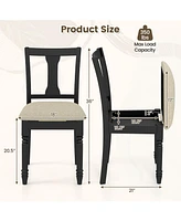 Gouun Kitchen Dining Chair with Linen Fabric and Storage Space