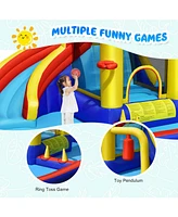 Gouun 7-in-1 Inflatable Water Slide with 735W Air Blower and Splash Pool
