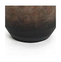 LuxenHome Brown Ombre Terracotta Round Vase