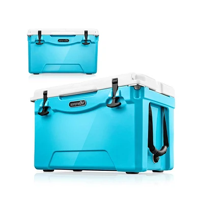 SereneLife 35-Quart Portable Cooler Box, Holds Up to 63 Cans (Blue)