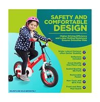 SereneLife 12" Kid's Bicycle with Dual Brakes, Training Wheels & Kickstand, Orange