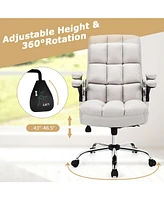Gouun Adjustable Swivel Office Chair with High Back and Flip-up Arm