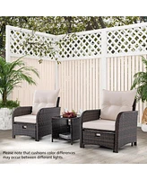 Gouun 5 Piece Patio Conversation Set Outdoor Rattan Sofa Set with Table