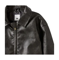 Cotton On Boys Fletcher Faux Leather Bomber Jacket