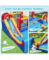 Gouun 7 in 1 Outdoor Inflatable Bounce House with Water Slides and Splash Pools without Blower