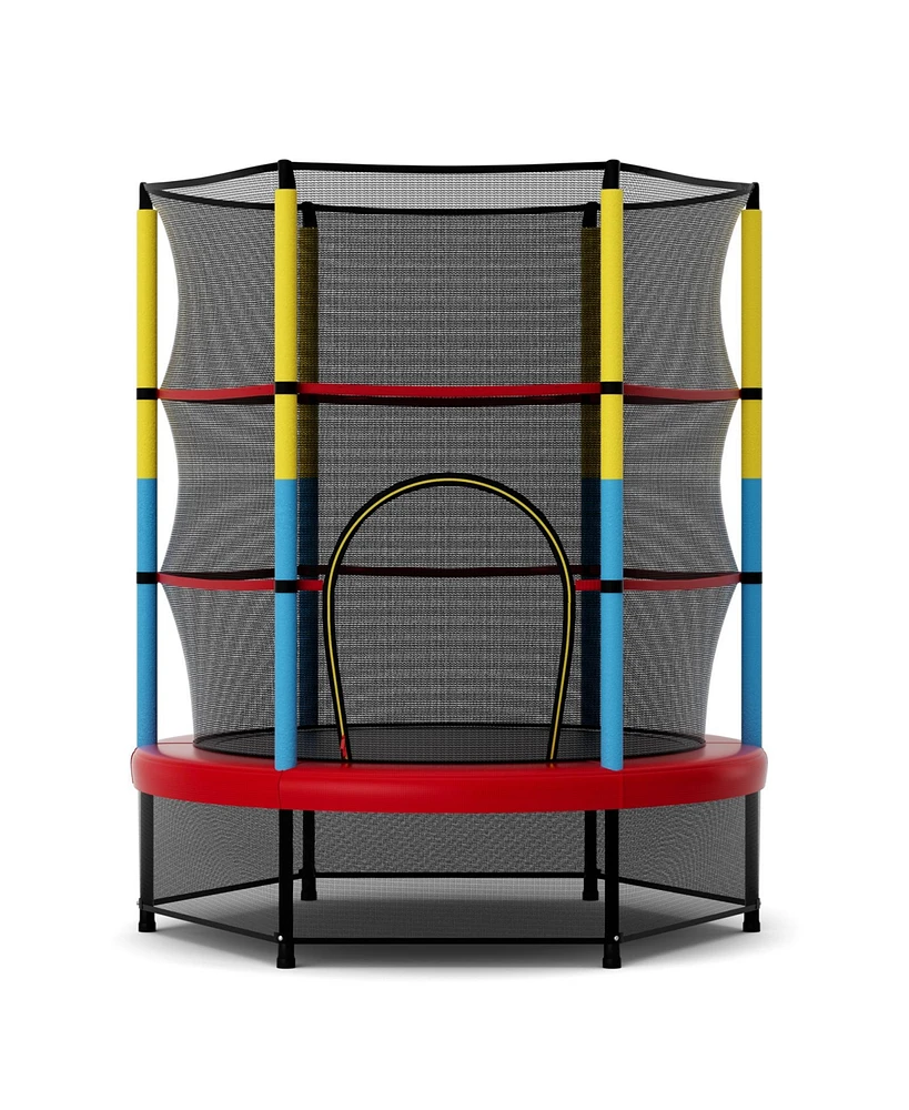 Gouun 55 Inch Mini Trampoline for Kids with Safety Enclosure Net for Indoor Outdoor