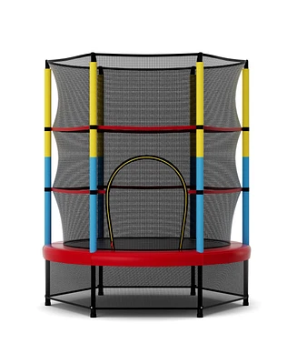 Gouun 55 Inch Mini Trampoline for Kids with Safety Enclosure Net for Indoor Outdoor