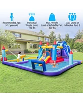 Gouun Rocket Theme Inflatable Water Slide Park with 1100W Blower