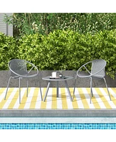 Gouun All Weather Pp Patio Conversation Set with Round table and 2 Chairs