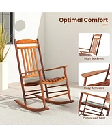 Gouun 3-piece Outdoor Poplar Wood Rocking Bistro Set